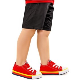 Resim Kiko Kids Tinna Bağcıklı Erkek Çocuk Keten Spor Ayakkabı Kırmızı 
