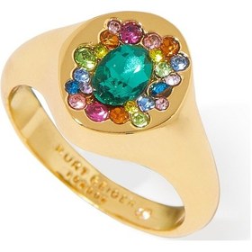 Resim Regency Signet Ring 1.8x1.5 Cm, Renkli Modern Signet Yüzük Zarif Tasarım Altın 