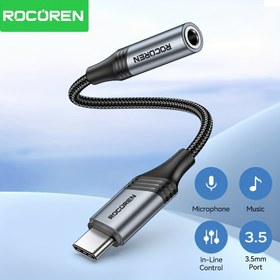 Resim 1pc Rocoren USB-C 3.5mm Kulaklık Jakı Adaptörü, 1-Tüm Hattı Kontrol Ses Dongle Kablosu, iPhone 16 Pro Max/16 Pro/16 Plus, Samsung Galaxy S23/S22/S21 Ultra, iPad Pro, Pixel ile Uyumlu - Batarya Gerekmez 