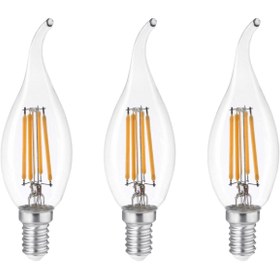 Resim Heka Filament Rustik LED Ampul Kıvrık Uç 8W 3000K E14 Gün Işığı 3'lü ERD-36 