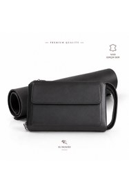 Resim Derin Viral Gerçek Deri Erkek El Çantası, Telefon Bölmeli , El Askılı Premium Fermuarlı Clutch Cüzdan 