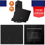 Resim Ferre Notoria Ultra Sessiz Vitroseramik Elektrikli Ankastre Set (QBL62CS + MS 261+ D063 -SA ) 