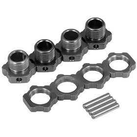 Resim Skycity 1/8 Rc Araçlar İçin M17 Titanyum Gri Alüminyum Tekerlek Adaptör Seti - 4 Parça 