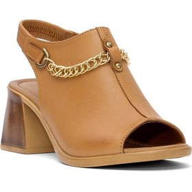 Resim Pierre Cardin Pc-54632 Kadın Hakiki Deri Topuklu Sandalet Taba Taba 