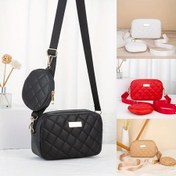 Resim Kapaklı Kadın Çapraz Çanta - Hafif Lüks, Kapitone Tasarım, Küçük Çanta Dahil, Siyah, Beyaz, Kırmızı ve Kahverengi Renklerde Mevcut, Şık İş Çantası, İş Çantası | Kapitone Desen | Fermuarlı Kapanış, Çapraz Çanta 