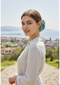 Resim Blue Blossom Desen 70 70cm Bandana/fular Çok Renkli 