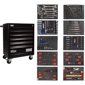 Resim Brio Hareketli Takım Dolabı 6 Çekmece 2022 Seri 259 Parça Siyah D 