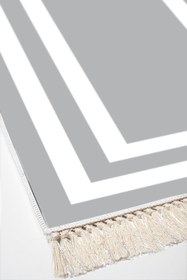 Resim Alanur Home Eko Trend Djt Yıkanabilir Kaymaz Taban 3 Lü Yatak Odası Takımı 2229m Bordürlü Gri Beyaz 