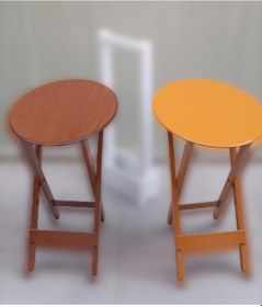 Resim Çanta Zigon Sehpa Oval Model İkili Takım Ahşap Mdf Hardal Ve Ceviz Renk Uyumu El Yapımı 