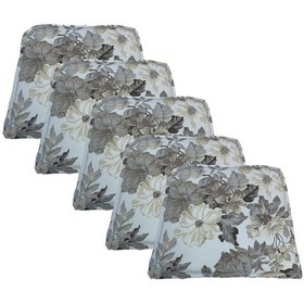 Resim Knsz sırt minderi 5 li zng&mğr&uslu çiçek gri kumaş cırtlı tel bar sandalyesi sırtı için 