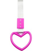 Resim Sones Jdm Araba Statik Kemer Dekoratif Uyarı Asılı Halka Arka Tampon Uyarı Halkası Araba Emniyet El Halkası Kalp Şeklinde Pembe 