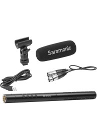 Resim Saramonic Sr-Tm1 Supercardioid Broadcast Xlr Shotgun Condenser Microphone + Tm-Ws1 Windscreen Kit 