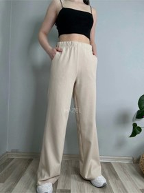 Resim Hazel Kadın Taş Yüksek Bel Lastikli Bol Paça Pantolon-taş Taş 