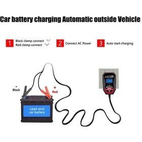 Resim Pazly 12v 2a Akıllı Hızlı Şarj Cihazı - Lcd Ekranlı Kurşun Asit Akü Şarjı 