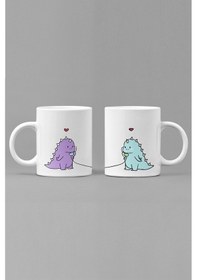 Resim Dinazorlar Sevgili/çift/arkadaş 2'li Kupa Bardak Seti 