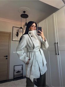 Resim Gizuu Dik Yaka Kaşe Kaban 