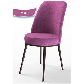 Resim Canisa Concept Dexa Serisi Mor Sandalye -ayakları Kahverengi 1.sınıf Mutfak Sandalyesi Silinebilir Kumaş Mor 