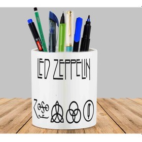 Resim Led Zeppelin Kaktüs Sukulent Saksı Kalemlik 