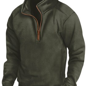 Resim Sonbahar ve Kış İçin Erkek Polar Fermuarlı Golf Gömleği, Rahat Açık Hava Sporları Antrenman Taktik Üstü Hediye Olarak 