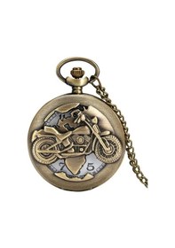 Resim Kişiye Özel Retro Motosiklet Görünümlü Quartz Köstekli Saat 