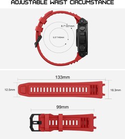 Resim Amazfit T-Rex 2 Outdoor GPS Akıllı Saat ile Uyumlu, Yumuşak Silikon Yedek Kayış Kırmızı 