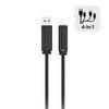 Resim Bix BX4IN1C 65W USB-A ve Type-C ve Lightning Çok Fonksiyonlu Örgülü 1.2 M Şarj ve Data Kablosu Siyah 
