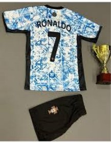 Resim Formaruh Portekiz Ronaldo 7 Deplasman Milli Takım Çocuk Futbol Forma 4'Lü Set Forma+Şort+Çorap 