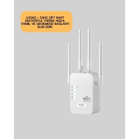 Resim Asiltech Yüksek Hızlı Parazit Önleyici Wifi Repeater Router 