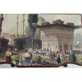 Resim esdekor Ahşap MDF Sehpa Gazetelik Mecmualık 55cm Baskısı Üçüncü Ahmet Çeşmesi 1 Adet 