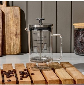 Resim Tohana Çelik Kapaklı French Press - Gri / Şeffaf - 600 Ml Gri / Şeffaf 