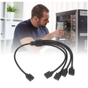 Resim Xindoker 5v 3 Pin Argb Çevirici Kablosu, 1'den 4'e, Ana-ana Bağlantı, Bilgisayar Kasası Cpu Soğutucu Ve Argb Fanları İçin Led Senkronizasyon Uzantı Kablosu Siyah 