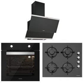 Resim Silverline BO6501B01 - CS5349B01 - 3420 Classy 60 Siyah Cam Ankastre Set 
