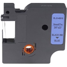 Resim Genel Markalar DYMO D1 40916 MAVI ETIKETE SIYAH (9mm x 7m) Etiket 