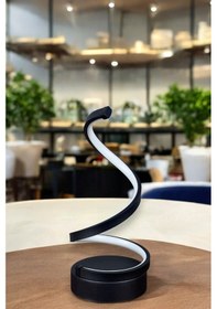 Resim Lara Abajur Siyah Renk Gün Işığı Led Işıklı Modern Tasarım Led Masa Lambası - Abajur - Gece Lambası Siyah 