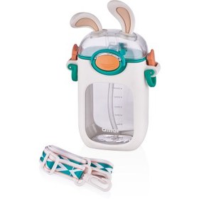 Resim Diller Tavşan Kulaklı Pipetli Tritan Su Matarası Beyaz 400 ml 