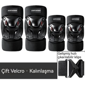 Resim Lokomotif Diz Pedleri Dirsek Rüzgar Geçirmez Sıcak Koruyucu Motosiklet Açık Bacak Pedleri Haki - Siyah 