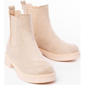 Resim 02-2137 Bej Süet Lastikli Günlük Kadın Bot Acı Kahverengi 