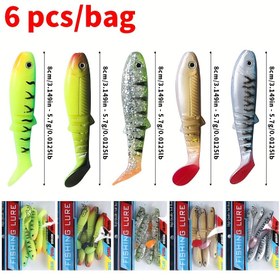 Resim 30 adet 6 adet Taklit Balık Yemleri, 3D Göz T Kuyruk, 8cm 5.7g, Tatlı ve Tuzlu Su Balıkçılığı için Uygun 