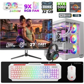 Resim Xaser Sword X55 R7-5700X 32 GB 1 TB M.2 NVMe SSD 8 GB RTX5060 27" Free Dos Masaüstü Oyuncu Bilgisayarı 