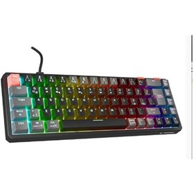 Resim Rampage Yoru Mını Siyah-gri Type-c Bağlantılı Outemu Red Swich Q Mekanik Gaming Oyuncu Klavye Rgb 
