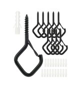 Resim Mufunye 10 Adet Metal Çivi Kanca, Güvenlik Kilitli Dışarıdaki Işıklar, Bitkiler İçin Asma Hook, Hava Dayanıklı Ve Dayanıklı, Ahşap/çelik/beton Uyumlu 