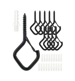 Resim Mufunye 10 Adet Metal Çivi Kanca, Güvenlik Kilitli Dışarıdaki Işıklar, Bitkiler İçin Asma Hook, Hava Dayanıklı Ve Dayanıklı, Ahşap/çelik/beton Uyumlu 