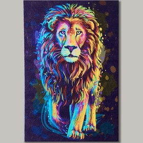 Resim Q-Art Dekoratif Lion King Kanvas Tablo - 60x90 cm 