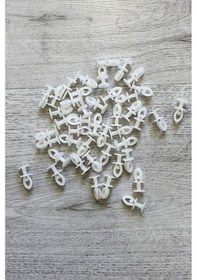 Resim Geçmeli Sistem 75 Adet Tül Ve Perde Düğmesi Sağlam Korniş Halkası Altın - Açık Gri 