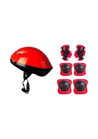 Resim Kask Dizlik Dirseklik Koruyucu Set Kırmızı 