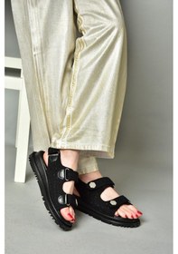 Resim Fox Shoess267122004 Siyah Kumaş Kadın Sandalet Siyah 