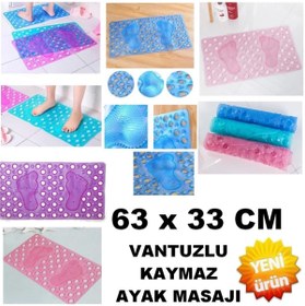 Resim mrtbilisim Vantuzlu Banyo Ve Duş Kaydırmaz Paspası Banyo Ve Küvet Için Kaydırmaz Paspas 63 X 33 Cm Masajlı 