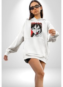 Resim Anime Titan Saldırısı Kadın Erkek Beyaz Kapüşonlu Sweatshirt Hoodie Beyaz 