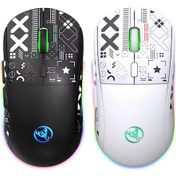 Resim Hxsj T90 2.4g Kablosuz Mekanik Fare Rgb Oyun Faresi Ergonomik Tasarım 10 Milyon Tuş Ömrü 3600 Hız 6 Rgb Işık Modu 2'li Paket 001 