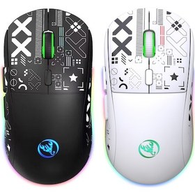 Resim Hxsj T90 2.4g Kablosuz Mekanik Fare Rgb Oyun Faresi Ergonomik Tasarım 10 Milyon Tuş Ömrü 3600 Hız 6 Rgb Işık Modu 2'li Paket 001 